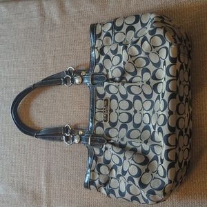 Black and Gray coach purse